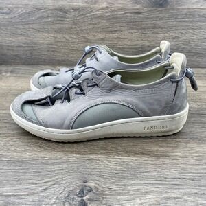 Pandere Gray Leather Comfort Walking Shoes Sneakers Casual Slip On